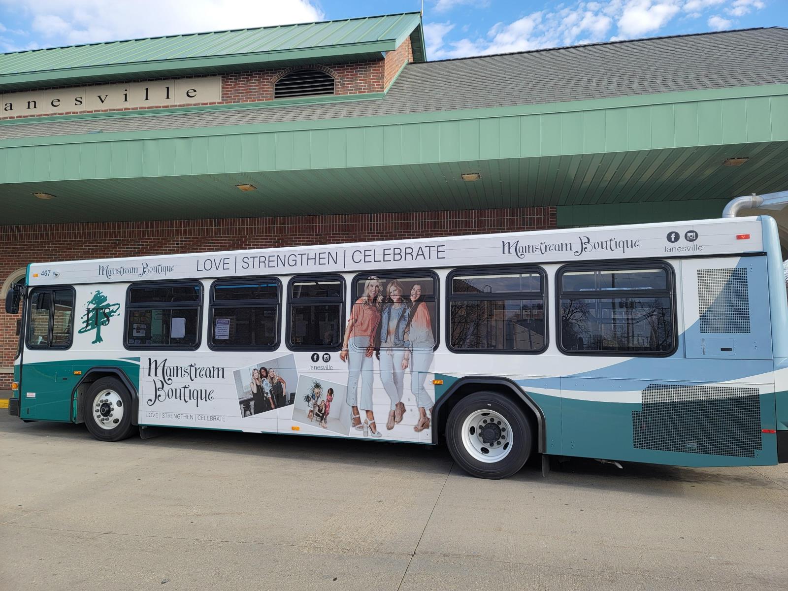 mainstream boutique side bus ad