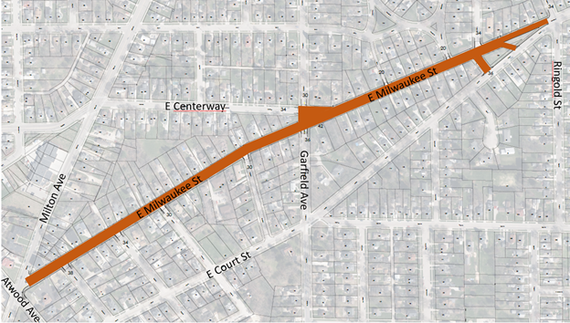 E Milwaukee Street Location Map